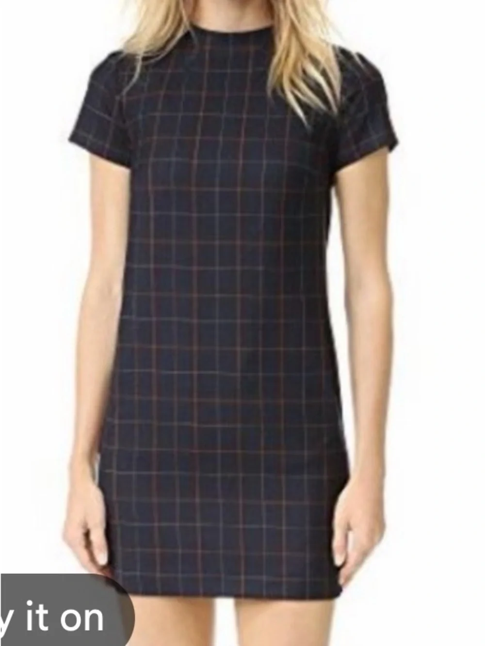 Excellent Preloved-Theory Plaid Shift Dress – Women’s Size 2